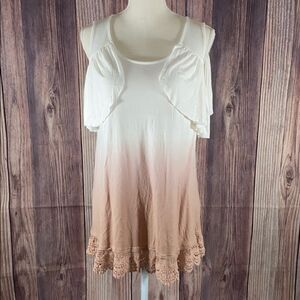 Umgee Ombré Cold Shoulder Embroidered Blouse